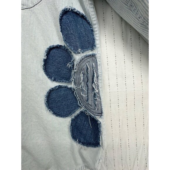 The Scrappy Camper Womens Button Shirt Sz M Upcycled Quilted Daisy Floral Boho - Picture 3 of 14